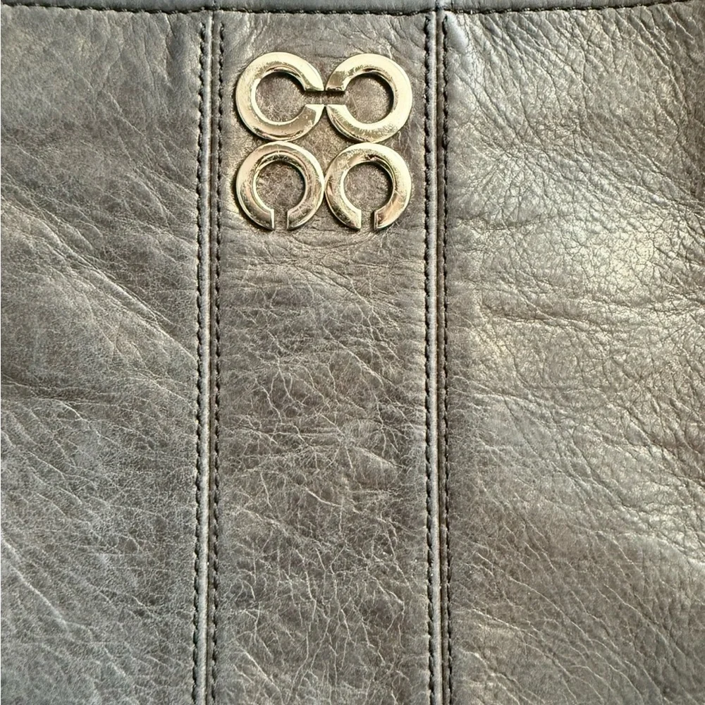 Coach Double C logo Leather Crossbody Bag - Black Metallic